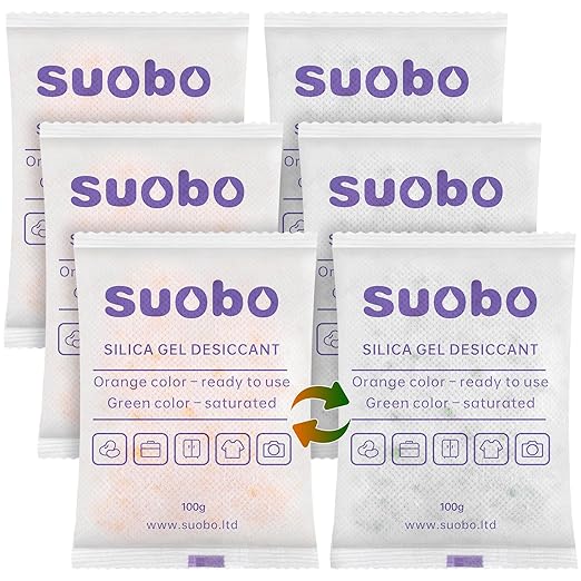 Moisture Absorbers, 100G 10 Pack Premium Transparent Desiccant for Storage, Silica Gel Desiccant Packets for Color Indicating